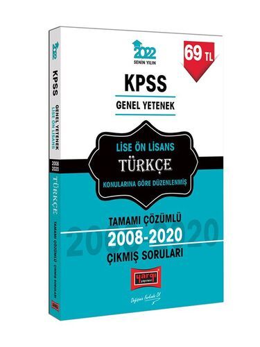 Yargı Yayınları 2022 KPSS GY Lise Ön Lisans Türkçe Tamamı Çözümlü Çıkmış Sorular