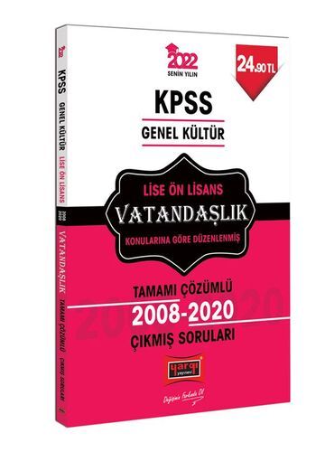 Yargı Yayınları 2022 KPSS GK Lise Ön Lisans Vatandaşlık Tamamı Çözümlü Çıkmış Sorular