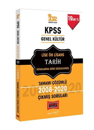 Yargı Yayınları 2022 KPSS GK Lise Ön Lisans Tarih Tamamı Çözümlü Çıkmış Sorular