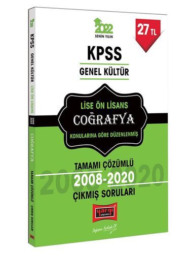 Yargı Yayınları 2022 KPSS GK Lise Ön Lisans Coğrafya Tamamı Çözümlü Çıkmış Sorular