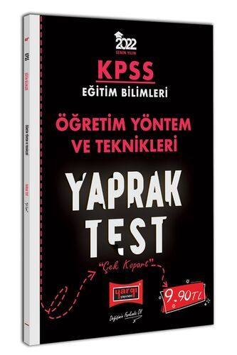 Yargı Yayınları 2022 KPSS Eğitim Bilimleri Öğretim Yöntem ve Teknikleri Yaprak Test