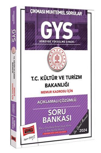Yargı Yayınları 2024 GYS Kültür ve Turizm Bakanlığı Memur Kadrosu İçin Açıklamalı Çözümlü Soru Bankası