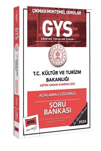 Yargı Yayınları 2024 GYS Kültür ve Turizm Bakanlığı Eğitim Uzmanı Kadrosu İçin Açıklamalı Çözümlü Soru Bankası