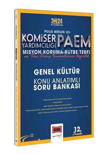 Yargı Yayınları 2024 Polis Meslek İçi Komiser Yardımcılığı PAEM Misyon Koruma - Rütbe Terfi Genel Kültür Konu Anlatımlı Soru Ban