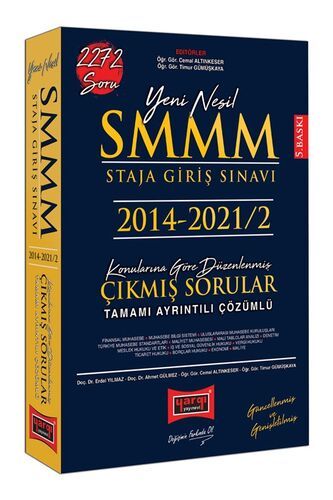 Yargı Yayınları 2022 SMMM Staja Giriş Sınavı Tamamı Ayrıntılı Çözümlü Konularına Göre Düzenlenmiş Çıkmış Sorular