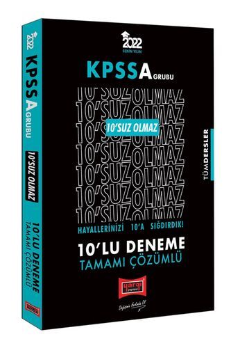 Yargı Yayınları 2022 KPSS A Grubu Tüm Dersler 10'SUZ Olmaz Tamamı Çözümlü 10'lu Deneme