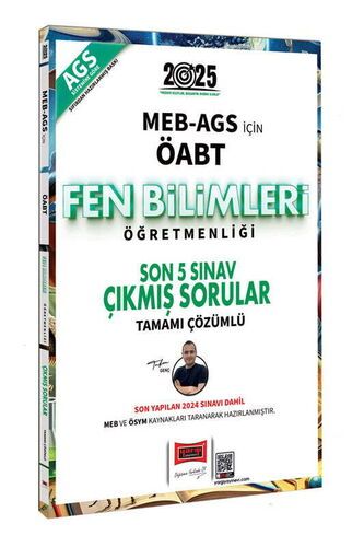 Yargı Yayınları 2025 MEB-AGS ÖABT Fen Bilimleri Öğretmenliği Son 5 Sınav Çıkmış Sorular