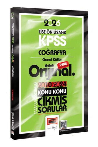 Yargı Yayınları 2026 KPSS Lise-Önlisans Coğrafya Orijinal 2010-2024 Konu Konu Çıkmış Sorular