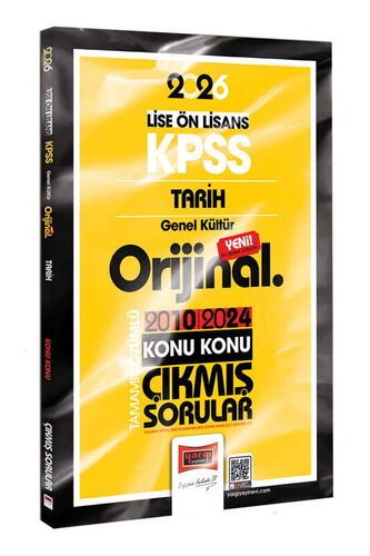 Yargı Yayınları 2026 KPSS Lise-Önlisans Tarih Orijinal 2010-2024 Konu Konu Çıkmış Sorular