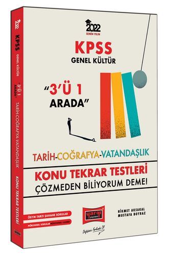 Yargı Yayınları 2022 KPSS Genel Kültür 3'ü 1 Arada Konu Tekrar Testleri