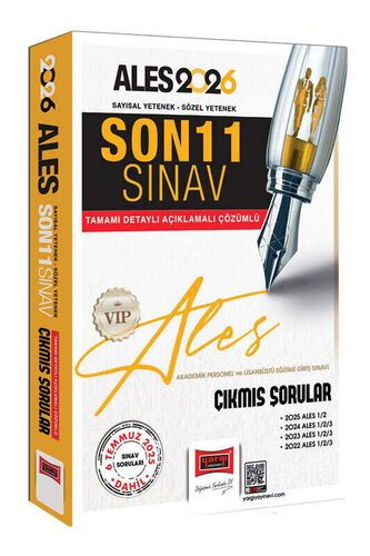 Yargı Yayınları 2026 ALES VİP Sayısal-Sözel Yetenek Son 11 Sınav Çıkmış Sorular (6 Temmuz Dahil)