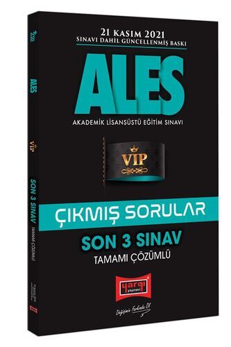 Yargı Yayınları ALES Son 3 Sınav Tamamı Çözümlü Çıkmış Sorular