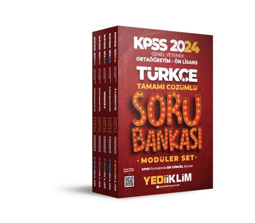 YEDİİİKLİM YAYINLARI 2024 KPSS Ortaöğretim-Önlisans Genel Yetenek Genel Kültür Tamamı Çözümlü Modüler Soru Bankası