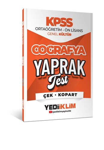 YEDİİKLİM YAYINLARI 2026 KPSS ORTAÖĞRETİM-ÖNLİSANS COĞRAFYA ÇEK KOPART YAPRAK TEST