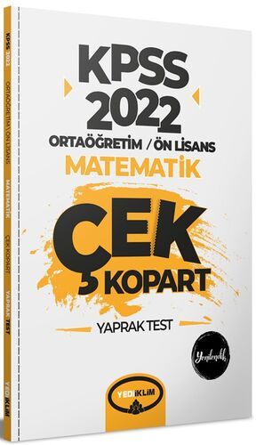 Yediiklim Yayınları 2022 KPSS Ortaöğretim Ön Lisans Genel Yetenek Matematik Çek Kopart Yaprak Test