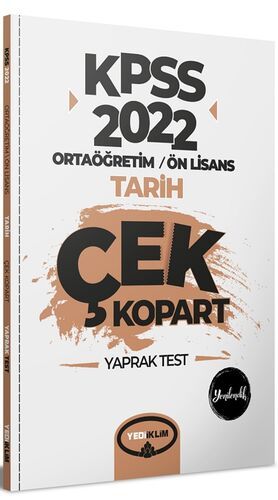 Yediiklim Yayınları 2022 KPSS Ortaöğretim Ön Lisans Genel Kültür Tarih Çek Kopart Yaprak Test