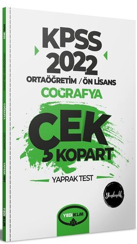 Yediiklim Yayınları 2022 KPSS Ortaöğretim Ön Lisans Genel Kültür Coğrafya Çek Kopart Yaprak Test