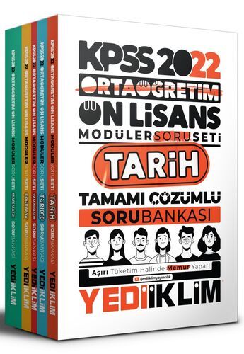 Yediiklim Yayınları 2022 KPSS Ortaöğretim Ön Lisans GY-GK Tamamı Çözümlü Modüler Soru Bankası Seti