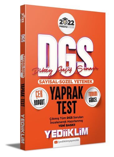 Yediiklim Yayınları 2022 Prestij Serisi Dgs Çek Kopart Yaprak Test