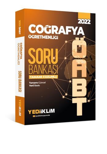 Yediiklim Yayınları 2022 ÖABT Coğrafya Öğretmenliği Tamamı Çözümlü Soru Bankası