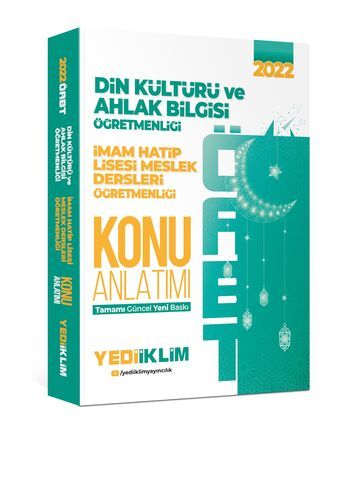 Yediiklim Yayınları 2022 ÖABT Din Kültürü ve Ahlak Bilgisi İmam Hatip Lisesi Meslek Dersleri Öğretmenliği Konu Anlatımı