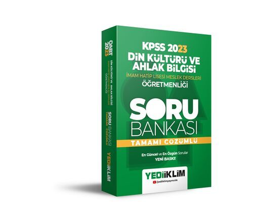 Yediiklim Yayınları 2023 ÖABT Din Kültürü ve Ahlak Bilgisi Öğretmenliği Tamamı Çözümlü Soru Bankası