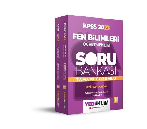 Yediiklim Yayınları 2023 ÖABT Fen Bilimleri Öğretmenliği Tamamı Çözümlü Soru Bankası Seti (2 Cilt)