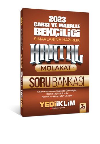 Yediiklim Yayınları 2023 Çarşı ve Mahalle Bekçiliği Sınavlarına Hazırlık Kartal Mülakat Soru Bankası