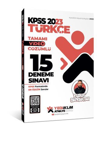 Yediiklim Yayınları 2023 KPSS Atölye Serisi Türkçe Tamamı Video Çözümlü 15 Deneme Sınavı
