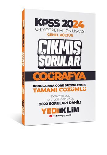 Yediiklim Yayınları KPSS 2024 Ortaöğretim-Önlisans Coğrafya Konularına Göre Çıkmış Sorular