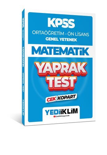 Yediiklim Yayınları 2024 KPSS Ortaöğretim - Ön Lisans Genel Yetenek Matematik Çek Kopart Yaprak Test