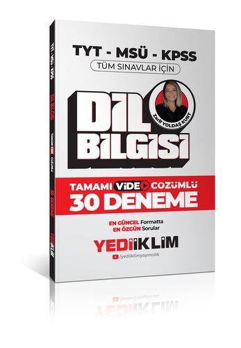 Yediiklim Yayınları 2024 Tyt-Msü-Kpss Dil Bilgisi Tamamı Video Çözümlü 30 Deneme