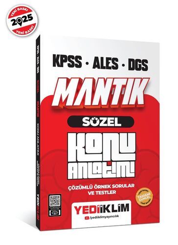 Yediiklim Yayınları 2024 KPSS - ALES - DGS Sözel Mantık Konu Anlatımı