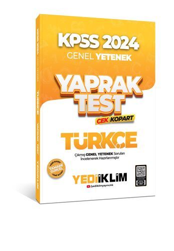 Yediiklim Yayınları 2024 KPSS Genel Yetenek Türkçe Çek Kopart Yaprak Test