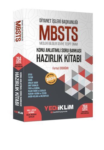 Yediiklim Yayınları 2024 Diyanet İşleri Başkanlığı MBSTS Konu Anlatımlı Soru Bankası Hazırlık Kitabı