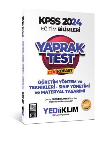 Yediiklim Yayınları 2024 KPSS Eğitim Bilimleri Öğretim Yöntem ve Teknikleri Çek Kopart Yaprak Test