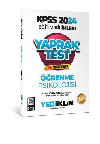 Yediiklim Yayınları 2024 KPSS Eğitim Bilimleri Öğrenme Psikolojisi Çek Kopart Yaprak Test