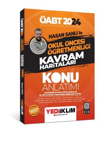 Yediiklim Yayınları 2024 ÖABT Hasan Sanlı ile Okul Öncesi Öğretmenliği Kavram Haritaları Konu Anlatımı