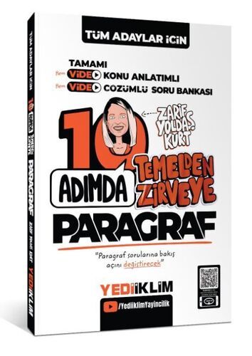 Yediiklim Yayınları Tüm Adaylar İçin 10 Adımda Paragraf Video Konu Anlatımlı ve Video Çözümlü Soru Bankası