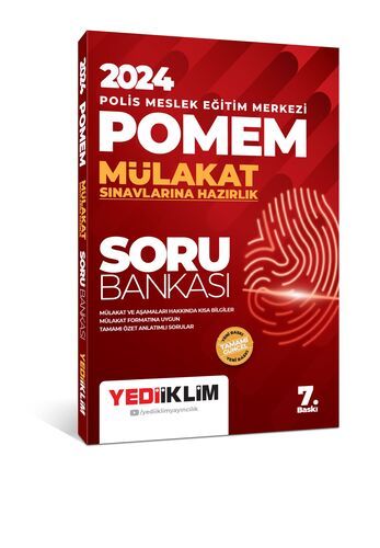 Yediiklim Yayınları 2024 POMEM Mülakat Sınavlarına Hazırlık Soru Bankası