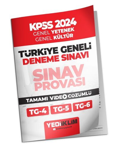 Yediiklim Yayınları 2024 KPSS Türkiye Geneli Lisans Gy-Gk ( 4-5-6 ) Deneme Sınavları Tamamı Video Çözümlü