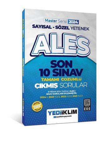 Yediiklim Yayınları 2024 ALES Sayısal - Sözel Yetenek Son 10 Sınav Tamamı Çözümlü  Çıkmış Sorular