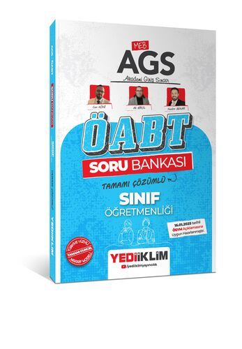 Yediiklim Yayınları 2025 MEB AGS ÖABT Sınıf Öğretmenliği Tamamı Çözümlü Soru Bankası