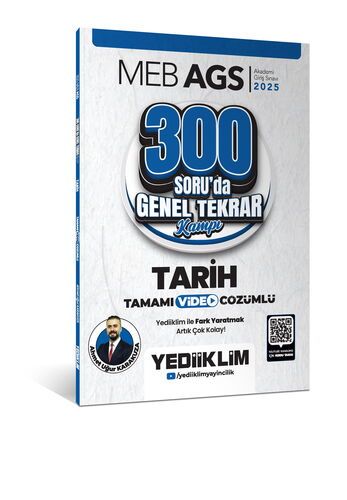 Yediiklim Yayınları 2025 MEB AGS Tarih 300 Soruda Tamamı Video Çözümlü Genel Tekrar Kampı