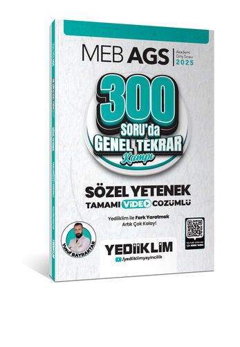 Yediiklim Yayınları 2025 MEB AGS Sözel Yetenek 300 Soruda Tamamı Video Çözümlü Genel Tekrar Kampı