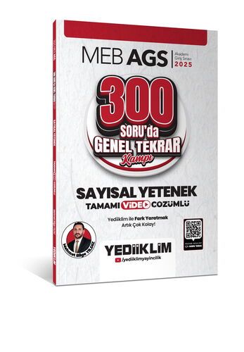 Yediiklim Yayınları 2025 MEB AGS Sayısal Yetenek 300 Soruda Tamamı Video Çözümlü Genel Tekrar Kampı