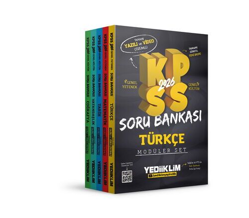 Yediiklim Yayınları 2026 KPSS Genel Yetenek Genel Kültür Tamamı Hem Yazılı Hem Video Çözümlü Modüler Set Soru Bankası (5 Kitap) 