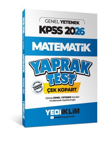Yediiklim Yayınları 2026 KPSS Genel Yetenek Matematik Çek Kopart Yaprak Test