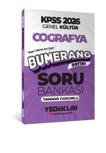 Yediiklim Yayınları 2026 KPSS Genel Kültür Bumerang Coğrafya Tamamı Çözümlü Soru Bankası