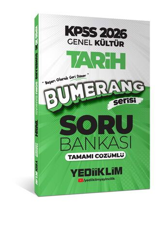 Yediiklim Yayınları 2026 KPSS Genel Kültür Bumerang Tarih Tamamı Çözümlü Soru Bankası